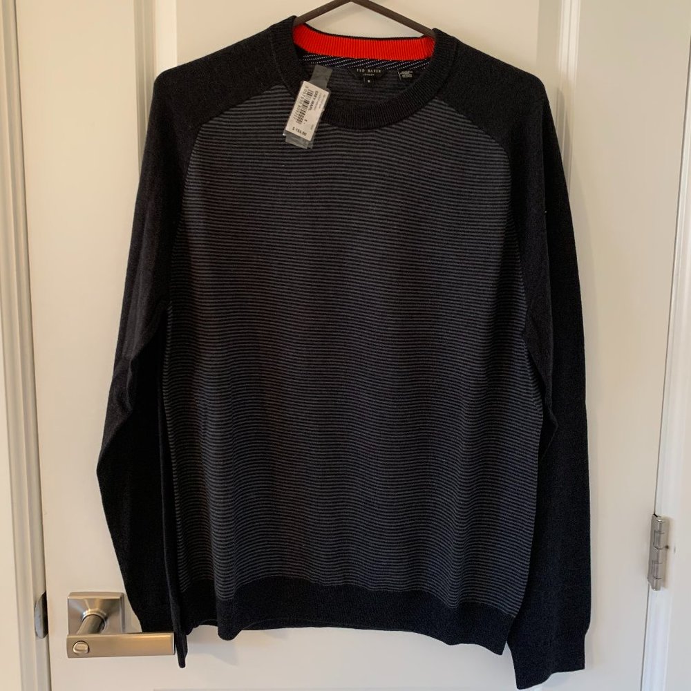 Men's Ted Baker Striped Sweater Size 5 MINT WITH TAG